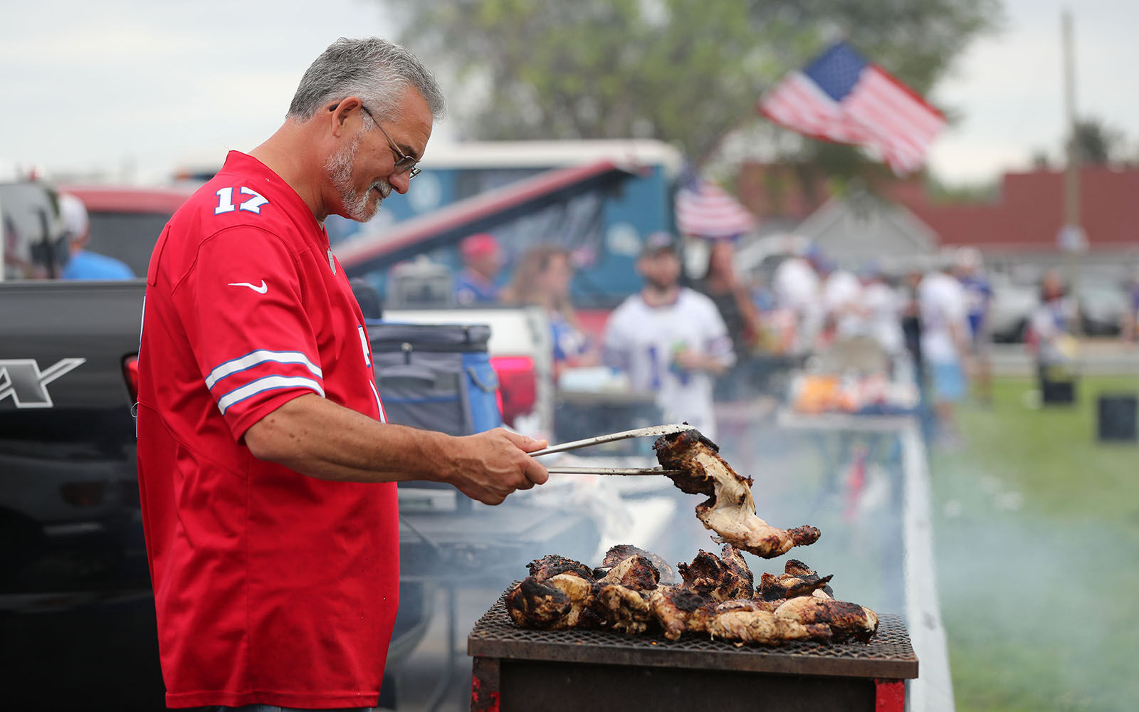 Chicken is grilling